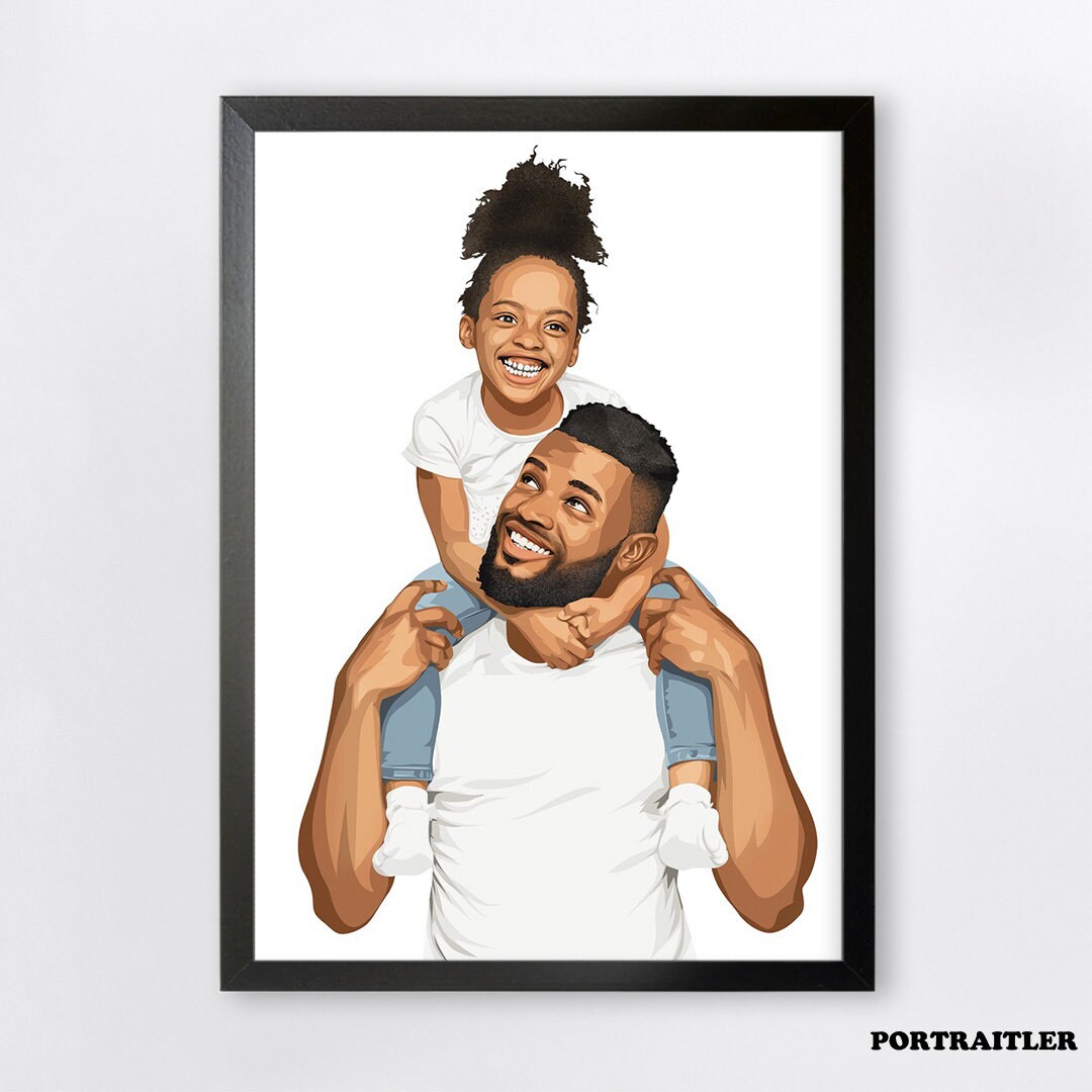 Custom Hand Drawn Illustration Portrait Canvas - Etsy