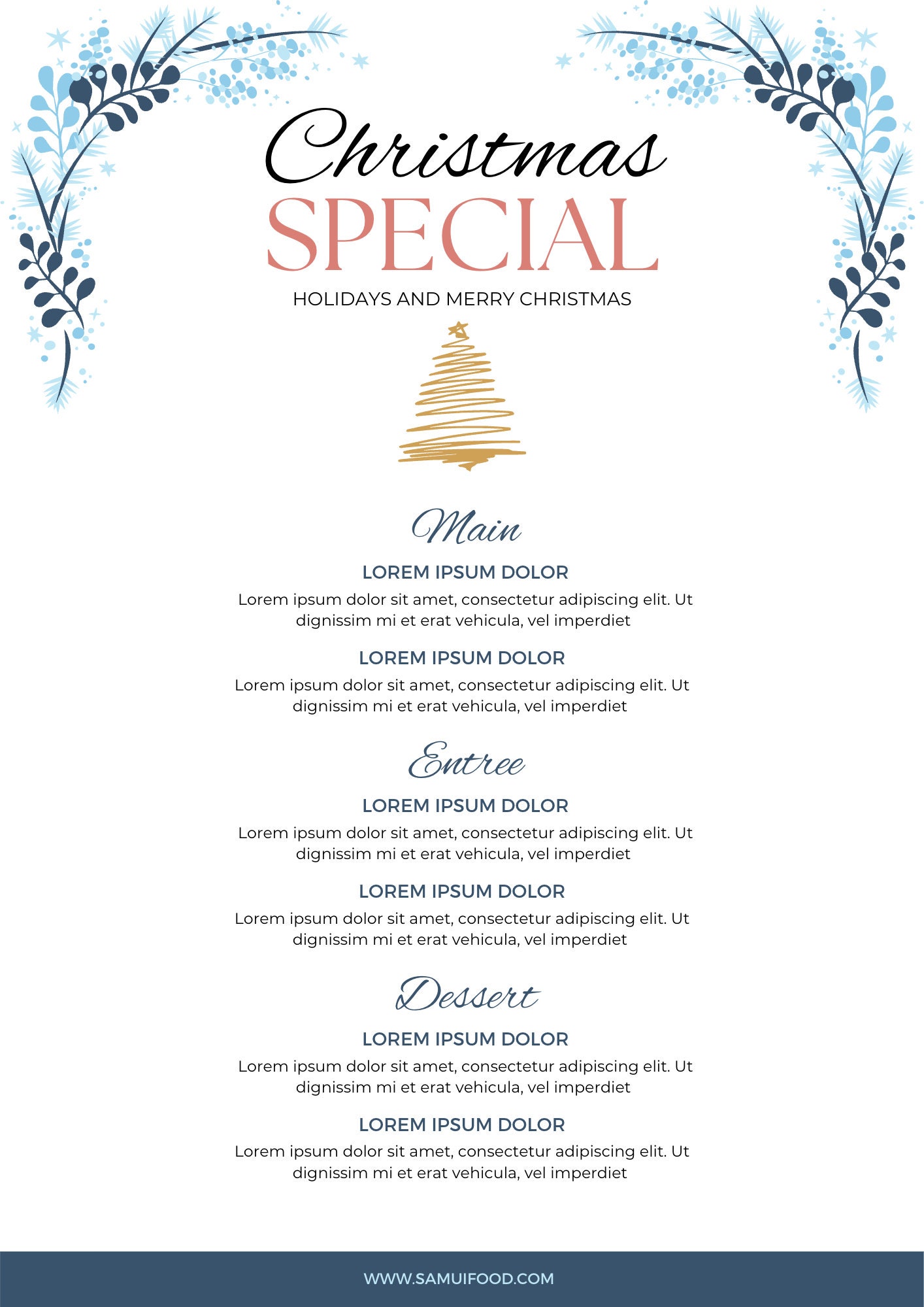 Christmas Menu Template, Christmas Menu, Printable Christmas Menu ...