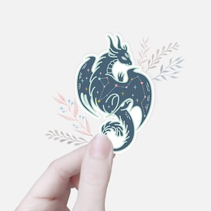 Magische draak waterdichte vinylsticker | Draak sterrenbeeld sticker