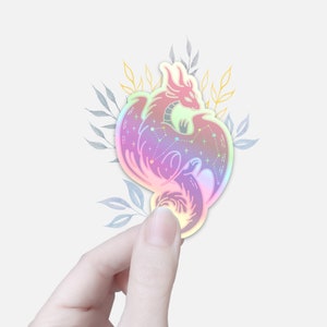 Holografische draak waterdichte vinylsticker