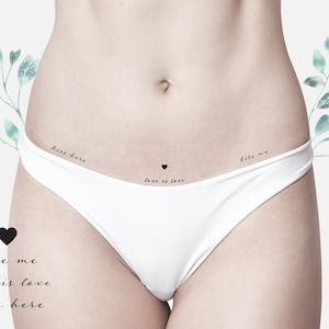 Temporary Tiny Tattoo Words | Love is Love, Kiss Here, Bite Me, Little  Black Heart