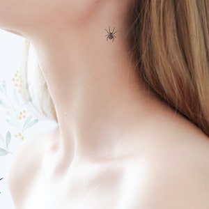 Temporary Tiny Tattoo Black Spider