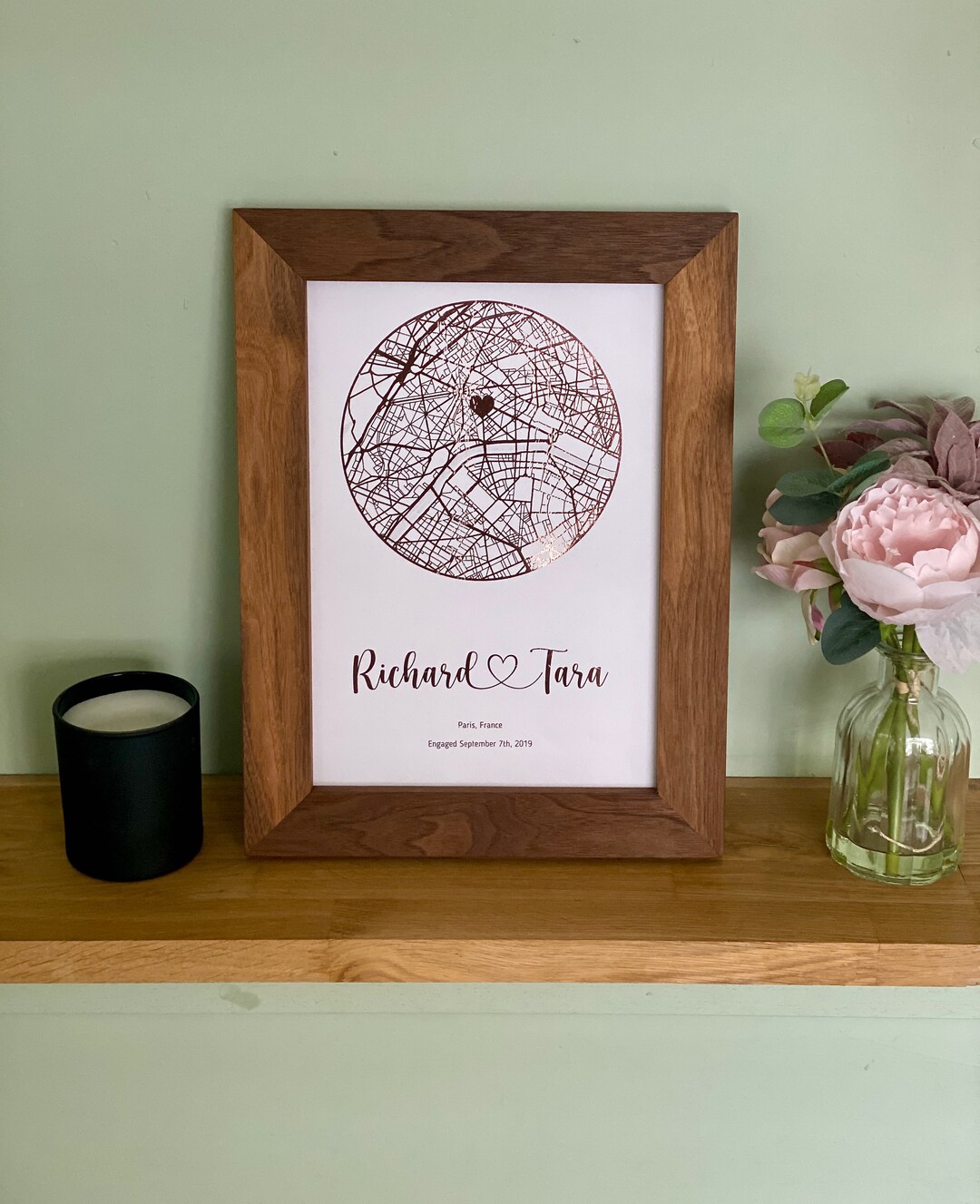 Printable Personalised Engagement Map Gift Digital Download Etsy