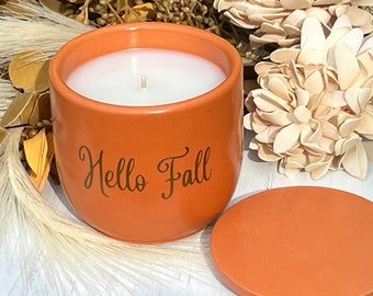 Concrete Vessel | Fall Candle | Autumn Candle | 7.5 oz | Home Decor |