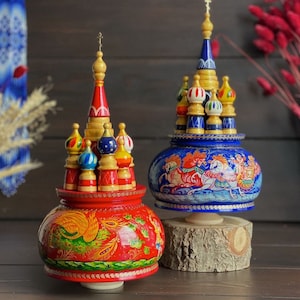 St. Basil’s Cathedral Russian Music Box, Music Box Hand-Painted, Christmas Decor | FREE Gift: Russian Alphabet video course