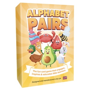 Jeu de paires de lettres de l'alphabet pour les petits apprenants - Activités d'apprentissage précoce illustrées mignonnes, amicales, originales pour les enfants, alphabet, éducation