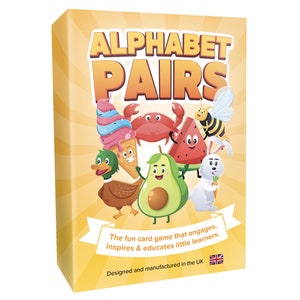 Alphabet Pairs Game for Little Learners Cute, Friendly, Original Illustrated Early Learning activities for children, alphabet, education image 1