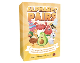 Jeu de paires de lettres de l'alphabet pour les petits apprenants - Activités d'apprentissage précoce illustrées mignonnes, amicales, originales pour les enfants, alphabet, éducation