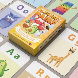 Alphabet Pairs Game for Little Learners Cute, Friendly, Original Illustrated Early Learning activities for children, alphabet, education image 4