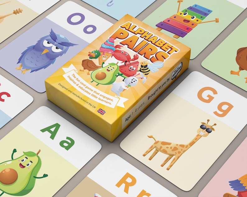 Alphabet Pairs Game for Little Learners Cute, Friendly, Original Illustrated Early Learning activities for children, alphabet, education image 4