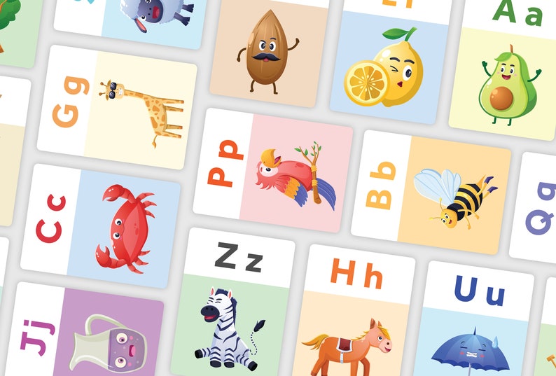 Alphabet Pairs Game for Little Learners Cute, Friendly, Original Illustrated Early Learning activities for children, alphabet, education image 3