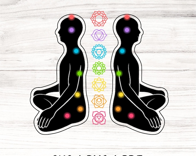 7 Chakras Meditation consciousness svg, Namaste Clipart, Chakra Symbols SVG, Meditation cut file, Cricut Silhouette Eps Png Dxf