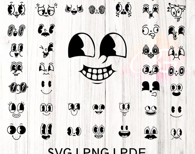 Funny Face png Bundle | Distressed Sublimation T-Shirt Designs | SVG, png, EPS, PDF