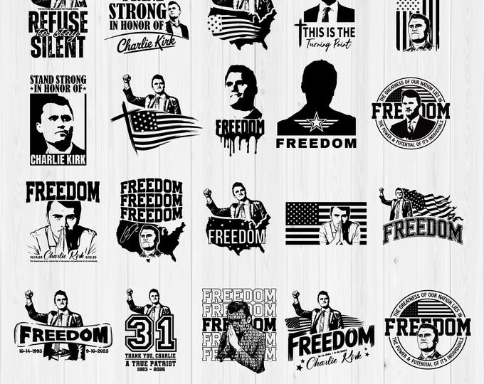 Charlie Kirk Freedom SVG, Patriotic svg PNG, Digital Download, Freedom T-shirt Graphic, America Patriotic Shirt PNG, Usa flag charlie kirk