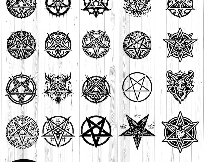 Dark Occult SVG PNG Bundle, Gothic Witchcraft Symbols, Esoteric Alchemy Sigils, Satanic Mystic Clipart for Cricut Tattoo Design