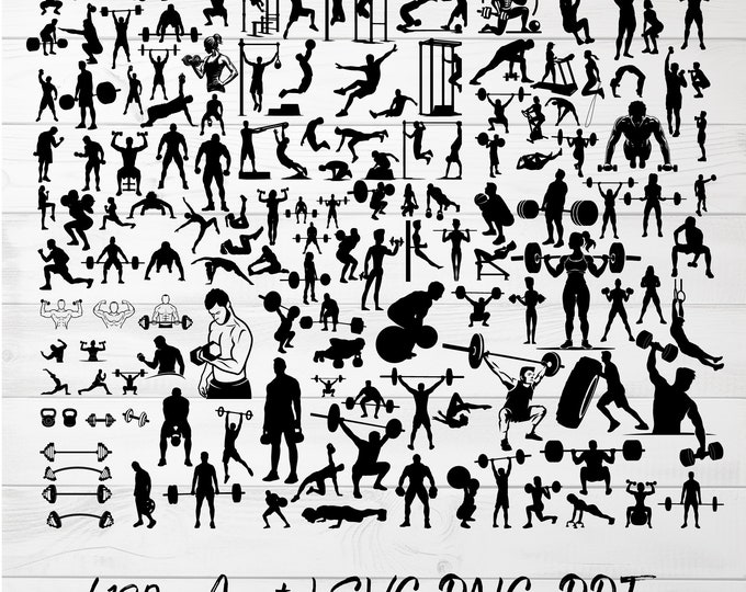 130 Gym Workout  SVG png cut file Bundle, Gym png Bundle, Fitness TShirt png, Motivational PNG, Workout Shirt png, Gym Quotes, Gym Cut File
