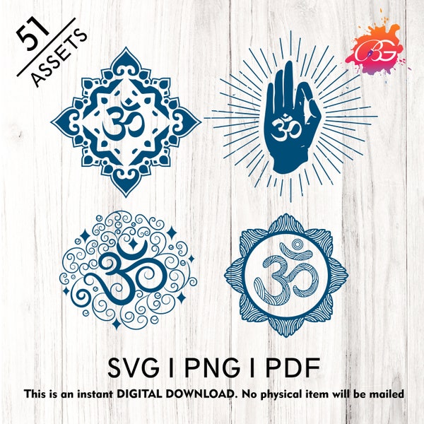 Aum Symbol, Om Meditation, Ohm Yoga cut file digital download, svg, png, Sankrit, Mantra, Instant, Dark silhouette
