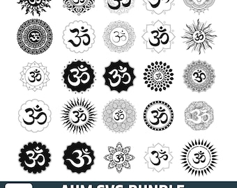 Aum Mandala SVG Bundle: Om Symbol Cut Files for Cricut, Silhouette (Digital Download)