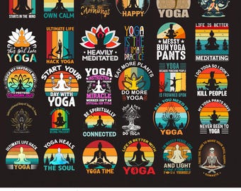 Namaste Yoga T-Shirt Design DTF Sublimation Bundle | Meditation & Spiritual Craft Files