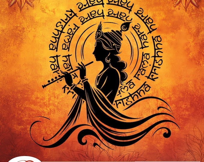 Hare Krishna svg Cut File, Krishna Stickers, Laser Cut, Cricut, Silhouette, Indian god T-Shirt Design, Krishna SVG, Indian god PNG PDF