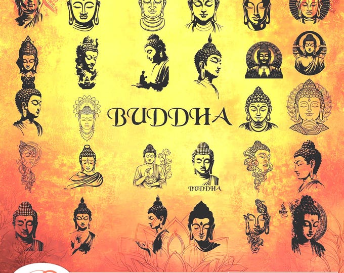 Hand Drawn Buddha SVG Bundle: Laser Engraving Files (Digital Download)