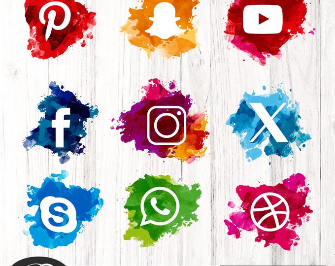 Social Media Icons SVG PNG PDF, Social Media Icons Bundle, social media icons svg pack, circle social media icons svg, svg for Social Media