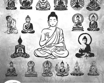 Hand Drawn Buddha Vector Art: Laser Engraving SVG Bundle (Digital Download)