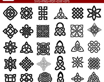 Celtic Knot SVG Bundle: 45 Medieval Designs,  Vikings Symbols - Cricut, Silhouette, Glowforge bundle (Digital Download)