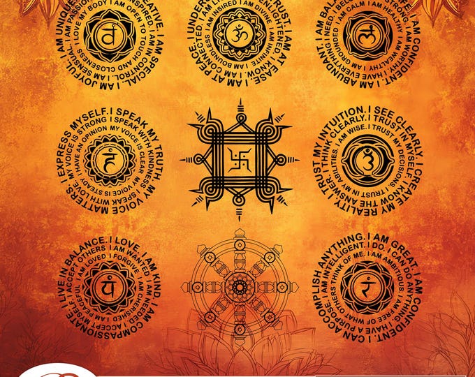 7 Chakras SVG bundle, 7 chakras Clipart, dhamma chakra SVG, Meditation Dxf cut file, 7 chakras Digital Cut File,  swastik Silhouette Eps Png