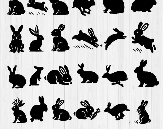 Happy Easter bunny SVG Bundle: Bunny Ears, Eggs (Digital Download)