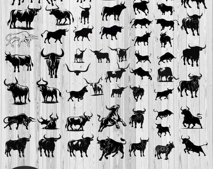 bull silhoutte SVG, bull clipart, svg file, bull Farm Life svg  bull Head svg, bull Heifer png,  bull cut file, Door Hanger Laser File,