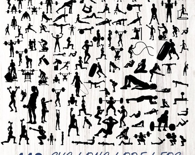 148 Workout silhoutte SVG png PDF Bundle, Gym png Bundle, Fitness TShirt png, Motivational PNG, Workout Shirt png, Gym Quotes, Gym Cut File
