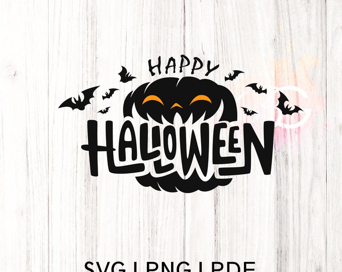 4 Happy Halloween PNG,  Halloween SVG, Fall Svg, Autumn Svg, Ghost Svg, Witch svg, Pumpkin Svg, Quotes, Cut File Cricut, Silhouette