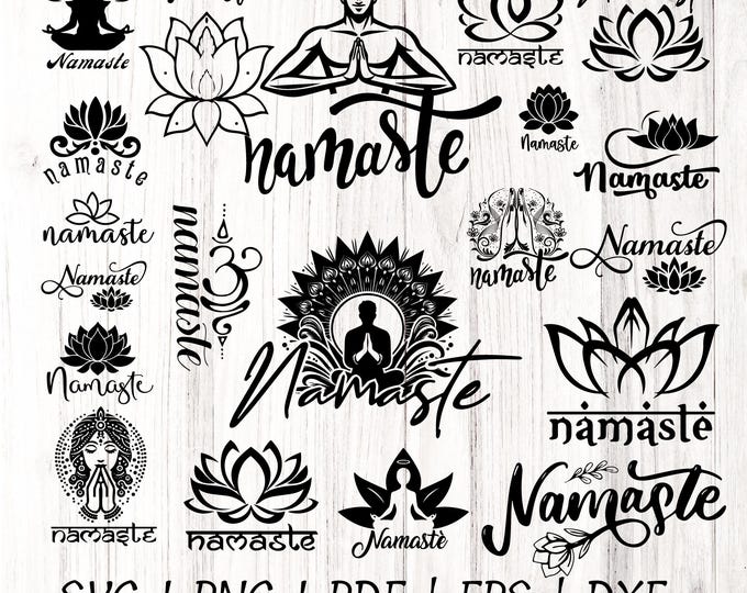 Namaste svg Bundle, yoga mandala svg, Namaste Cut File, Yoga svg, Zen cut file, Buddhism svg, colorful Kundalini svg, Meditation svg, Cricut