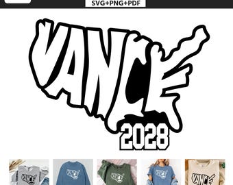 JD Vance 2028 Digital Download | Patriotic Election Campaign Design | Political Cut File | Printable Decal, Shirt, Mug  Sticker Design