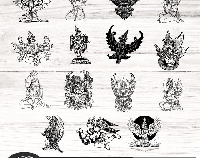 Lord Garuda SVG PNG Bundle, garuda hindu cut file, svg, png, indu buddhist jain mythology eagle bird, garuda Sublimation Design, garuda png