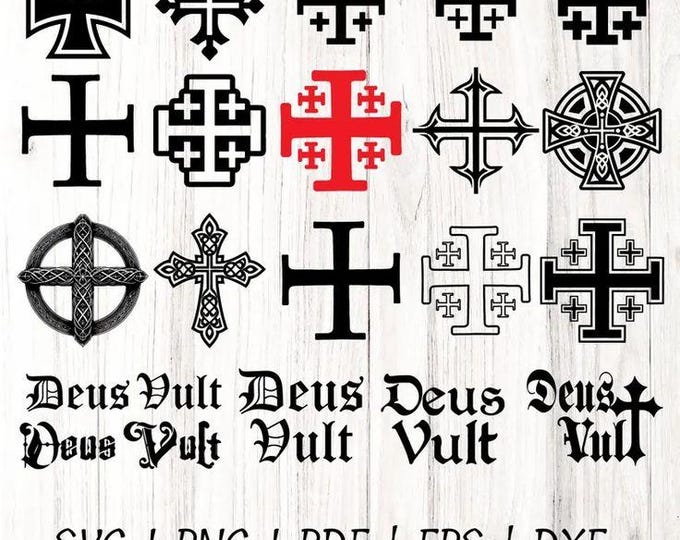 Man of Faith SVG Bundle | Christian T-Shirt Designs | Ave Christe Rex SVG | Cross Cut Files for Cricut & Silhouette | Digital Download