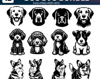 Dog SVG Bundle | 42 Puppy Cut Files | Pet Lover Silhouette (Digital Download)