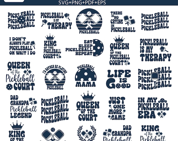 Pickleball SVG Bundle, pickleball paddles, sports svg, pickleball clipart, pickleball mama svg, Pickleball Paddle Svg, Pickleball shirt