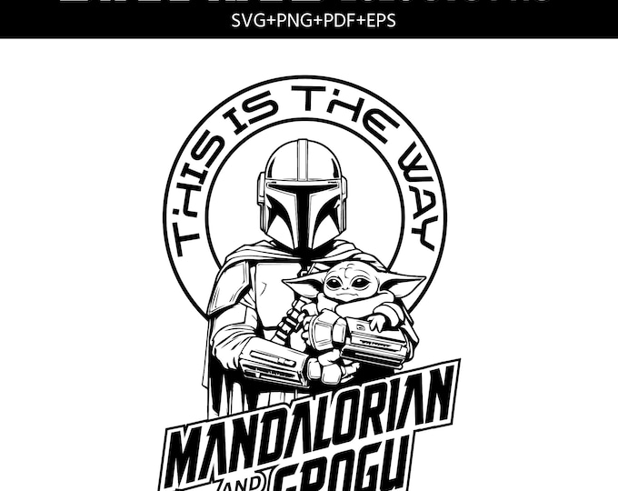 The Mandalorian and Grogu SVG PNG Bundle, Star Wars 2026 Inspired Cut File, Baby Alien Cricut Design, Printable  for Shirts Mugs Stickers