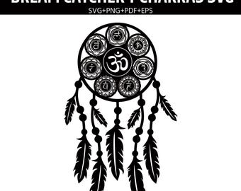 Dream Catcher 7 Chakras SVG Bundle | Spiritual Mandala Cut File | Chakra Dreamcatcher  Boho Yoga Cricut | Meditation Wall Art