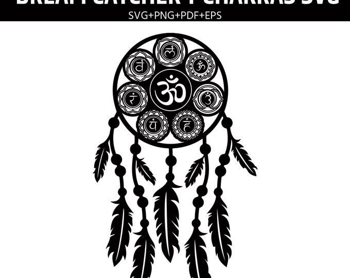Dream Catcher 7 Chakras SVG Bundle | Spiritual Mandala Cut File | Chakra Dreamcatcher  Boho Yoga Cricut | Meditation Wall Art