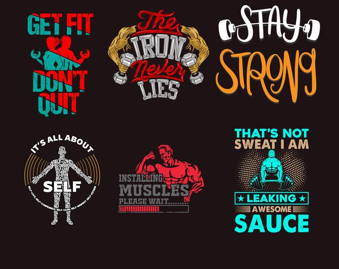 06 Gym Workout dtf SVG png PDF Bundle, Gym png Bundle, Fitness TShirt png, Motivational Mega PNG bundle, Workout Shirt Quotes, Gym Cut File