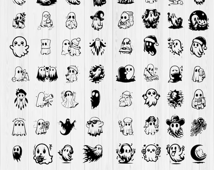 Spooky-Cute Ghost SVG Bundle | Halloween Cut Files for Cricut & Silhouette | Instant Digital Download