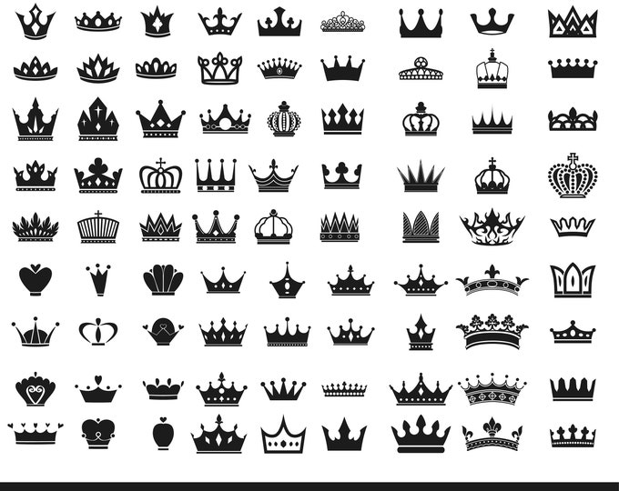 Royal Crown SVG bundle, Princess Tiara SVG, King Crown, Queen Crown, Princess Crown, For Cricut, For Silhouette, Png, Dxf, Svg Files