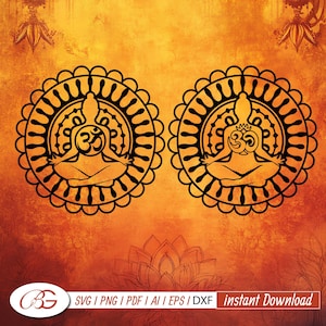 Aum LASER CUT Cricut Bundle, fichier dtf de méditation Ohm, svg AUM, décoration murale sanskrit Mantra, fichier de coupe ohm, fichier de coupe cnc en téléchargement numérique Aum