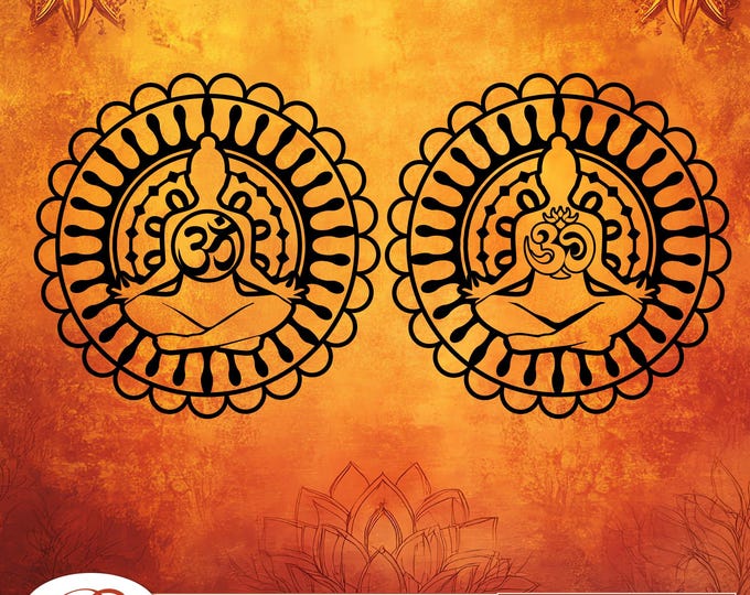 Aum LASER CUT Cricut Bundle, Ohm Meditation dtf file, AUM svg, Sanskrit Mantra wall décor, ohm cut file, Aum digital download cnc cut file
