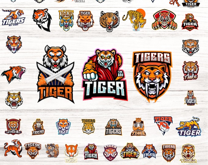 Tiger SVG Bundle – Tigers SVG PNG dtf htv | Mascot, School Spirit, Sports Team Clipart, Sublimation & Cut Files