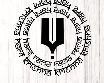 Lord Krishna SVG: Hindu God hare krishna circle with krishna tika Cut File for Cricut, Silhouette (Digital Download)