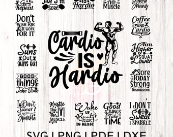 Gym Motivation SVG Bundle / Workout Bundle SVG / Cut Files / Commercial use / Cricut / Clip art / Fitness SVG / Gym Svg